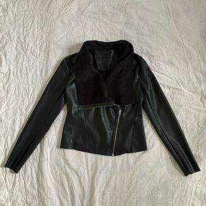 Nordstrom BlankNYC Draped Faux Leather Jacket, XS